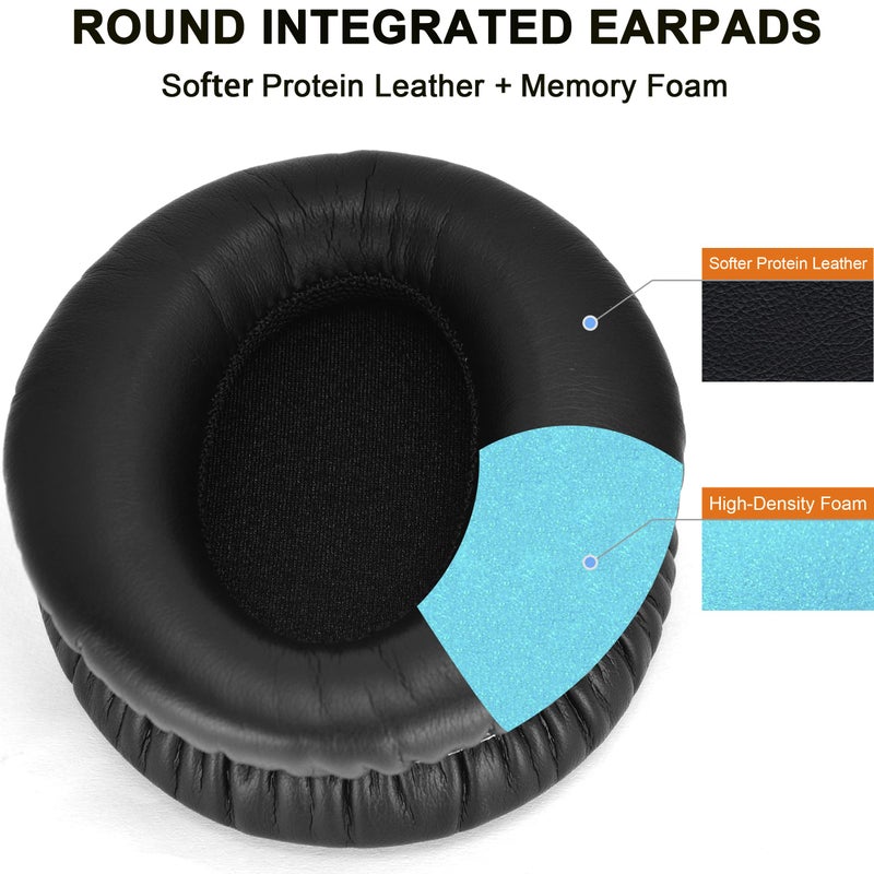 defean E7 Round Ear Pads - Replacement Ear Cushion Foam Compatible with COWIN E7 / E7 Pro Active Noise Cancelling Headphone, Softer Leather,High-Density Noise Cancelling Foam, (NOT fit SE7 Model) - Image 3